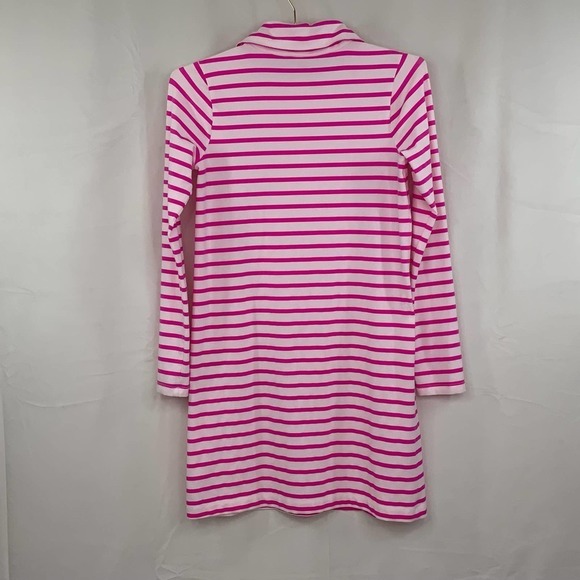 Crewcuts | Girls Pink & White Striped Turtleneck Jersey Dress, Size 14 - Picture 1 of 6